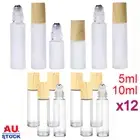 5/10ml Roller Rollerball Perfume Essential Oil Roll On Ball Glass Bottle Wood PP