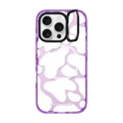 iPhone 16 Pro Impact Ring Stand Case MagSafe Compatible White Cow Print by Corey Paige Designs