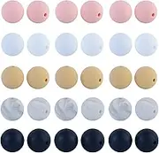 Silicone Beads, 50 Pcs Colorful Round Loose Beads Silicone Spacer Beads for DIY Jewelry Making, DIY Art Craft, Lanyards, Keychain (12mm, 5 Colors)