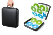 Large CD Sleeves Portable DVD VCD Storage Box Protective Blu-ray Wallet with Handle for Car Home Office