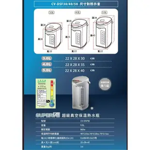 【ZOJIRUSHI 象印】5公升SuperVE真空省電微電腦電動熱水瓶(CV-DSF50)