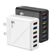 LYK-885 15W 3.1A 6-Port USB Charger 6USB-A Fast Charging Wall Charger Adapter EU Plug US Plug for iPhone 16 15 14 13 12