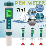 7 in 1 Water Quality Monitor Pen PH Meter TDS EC Salt Temp Digital Tester Pool