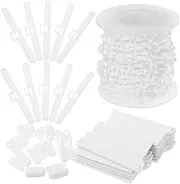 1 Sets Curtain Accessories Curtains Window Blinds Beaded Curtain Vertical Blind Accessories Beaded Chain Connector Kit Vertical Blind Replacement Kit White Plastic