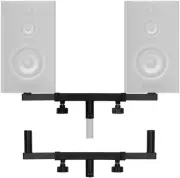 Dual Speaker Pole Mounts, Adjustable 15.7"-22.8" Width, 1 3/8" Poles, Black