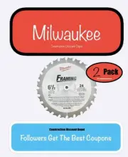 2 Pack Milwaukee 48-40-4108 6-1/2" x 24 Teeth Thin Kerf Framing Saw Blade