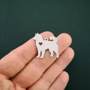 BULK 5 Husky Charms Stainless Steel Great As a Charm or For Stamping - MT419
