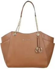 Michael Kors Jet Set Travel Large Chain Shoulder Tote Saffiano Leather Luggage
