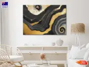Black Gold Abstract Wall Canvas Home Decor Australian Made Quality