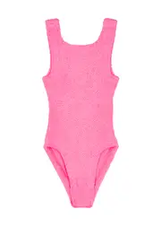 Hunza G Kids Alva Seersucker Swimsuit (2-6 Years) - Pink - One Size (S) ONE SIZE (S)
