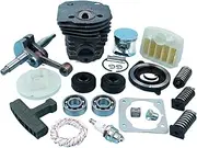 XXUMKL Fit for H-u-s-q-v-a-r-n-a 340 345 350 Crankshaft Buffer Air Filter Motosierra Chainsaw Replacement Parts 44mm Cylinder Piston Kit