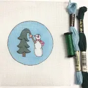 Kreinik Hanging Star Snowman Needlepoint Canvas Christmas Tree Ornament Metallic