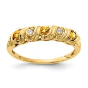 14K Yellow Gold 2.75mm Citrine A Real Diamond ring