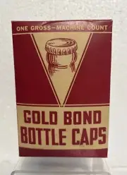 GOLD BOND Bottle Caps - Cork Seal - One Gross - Machine Count - New Old Stock -