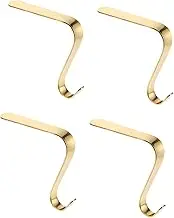 Cabilock 4pcs Multipurpose Hangers Christmas Fireplace Hangers Stocking Hooks Home Decorations (Golden)