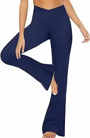 [Neteson] Flared Yoga Trousers Women's Leggings High Waist Booucut Flared Trousers Opaque Leggings Long Bootleg Sports Trousers Bootcut Jogging Bottoms Jazz Pants Fitness Trousers for Sports Yoga Dance,