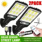 99000LM Commercial Solar Street 108LED Lights Sensor Remote Outdoor Flood Lamp