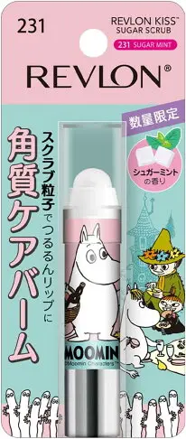 新款嚕嚕米 日本 Revlon Moomin 磨砂護唇膏 蜜糖磨砂 唇部角質 角質死皮 保養保濕 薄荷 柚子 【小福部屋】