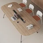 Wooden Conference Table for 6/8 People 70.8" Meeting Room Desk with Metal Leg