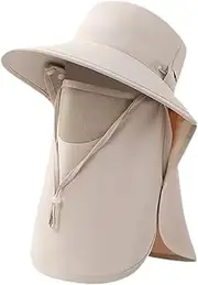 [Perfeclan] Sun Hat Sun Protection Hat Neck Flap Cover Visor with Face Cover Fishing Hat Wide Brim Hat for Cycling Travel Camping Fishing
