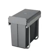 Domestique 30L Twin Slide Out Concealed Waste Bin - Slim Profile - for a 300mm Cabinet - Bottom Mounted