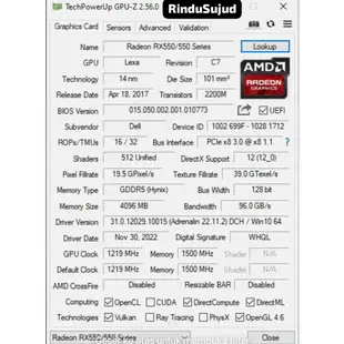 Amd Radeon RX 550 4GB GDDR5 顯卡