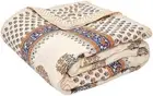 Indian Handmade Quilt,HandBlock Floral Print Cotton Quilt,Queen Size[90X105]Inch
