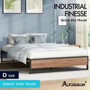 ALFORDSON Metal Bed Frame Double Size Mattress Base Platform Foundation Wood