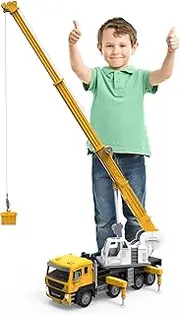 Driven by Battat – Jumbo Toy Crane Truck for Kids – Large Crane Truck – Big Toy Crane with Lights and Sounds – Realistic Truck with Moving Parts – 3 Years + – Jumbo Crane Truck