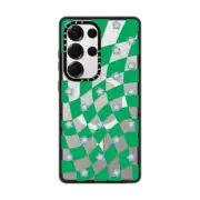 Galaxy S25 Ultra Impact Magnetic Case Checkered Floral Case