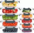 10 Pack Airtight Glass Meal Prep Containers - Oven, Freezer, Microwave Safe