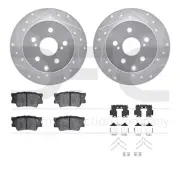 Dynamic Friction Company 7512-76177 Brake Rotor Dimpled & Slotted Silver