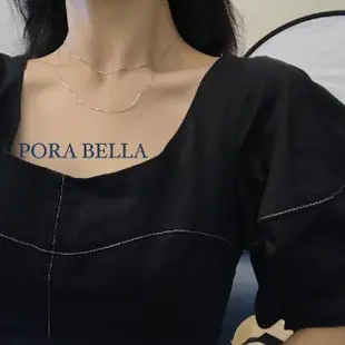【Porabella】925純銀 韓版925純銀 極簡線條雙層纏繞設計 線條個性 項鍊 Necklace