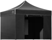 Instahut 3X3M Gazebo, Pop up Camping Tent Marquee Folding Black Gazebos Garde...