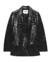 sequin-embellished single-breasted blazer IT42 black