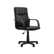 Grayson Modern PU Leather Computer Desk Task Office Chair Arms Rest Black