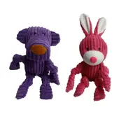 2pc Paw Play 30cm Dog & 33cm Rabbit Pet/Puppy Chew Bite Toy Plush w/ Squeaker