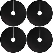 4pcs Tree Ring Mulch Mat, 42cm Reusable Non-Woven Tree Mulch Ring, Weed Barrier Landscape Fabric, Thickened Tree Protector Mat for Gardening Black