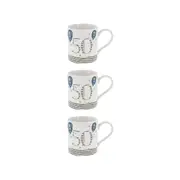 3PK Gibson Gifts Rush Birthday Men 50th Mug R Drinking Water/Juice Cup w/ Handle