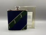 Vintage Golf Pattern Stainless Steel Flask 5oz Accessories Blue Green Striped