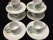 Cuban Espresso coffee cup set 12 pc cup y saucer Tacita palmas cafesito cubano
