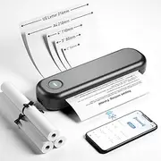 Bisofice L86 300 dpi Mobile Printer A4 for On the Go Thermal Printer A4 Portable Printer Bluetooth Portable Printer Supports 2 inch/3 inch/4 inch/8 inch A4 Thermal Paper, Compatible with Android/iOS
