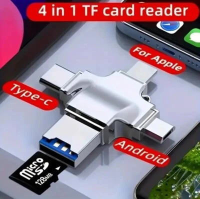 4 In 1 Memory Micro SD Card Reader For IPhone Ipad Android Mac PC Camera Type C
