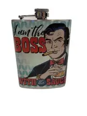 Stainless Steel Flask 8 Oz Flask Supervisor Booze Drunk Funny