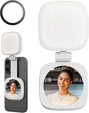 SmallRig Magnetic Selfie Light for iPhone, Phone Light with a Mirror, Instant Attachment for MagSafe, for Selfies, Video Conference, Vibe P48 White - 4933