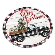 White Black Buffalo Plaid Christmas Tree Skirt Rustic Thick Xmas Tree Skirt w...