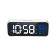 TODO Digital Alarm Clock Large Display USB Rechargeable - White