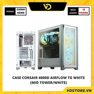 Case Corsair 4000D Airflow TG 白色(中塔/白色)- 正品