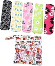 UTHCLO 6 Pack Washable Sanitary Pads Reusable Bamboo Menstrual Pads Soft Bamboo Fiber for Comfort Random Style