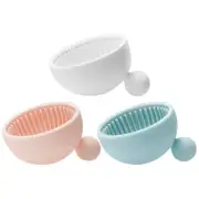 Makeup Brush Dish Silicone Cosmetic Brush Scrubbing Holder Tool